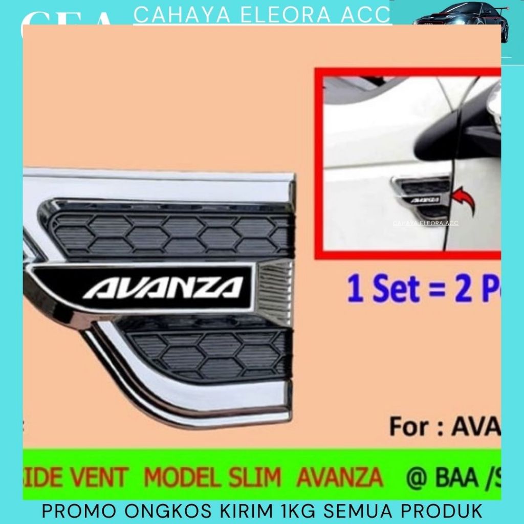 SIDE VENT MODEL SLIM MOBIL AVANZA - SIDE VENT SIDE AIR FLOW VARIASI MOBIL AVANZA - SIDE VENT ACTIVO