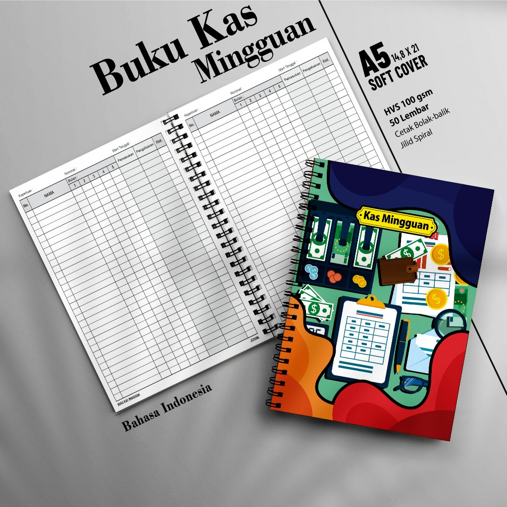 

KAS MINGGUAN A5 | Pembukuan Keuangan Manual Mingguan