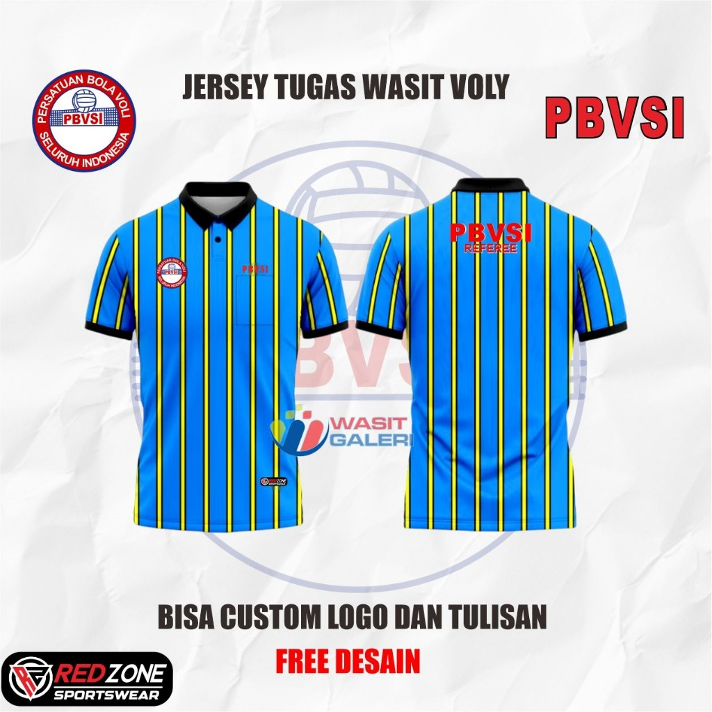 JERSEY WASIT VOLI / VOLLY PRINTING PREMIUM, BAJU POLO ( PBVSI - PBVSI REFEREE )