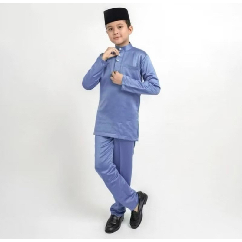 Baju Kurung Melayu Teluk Belanga Anak Laki Laki Setelan Pakaian Koko Muslim