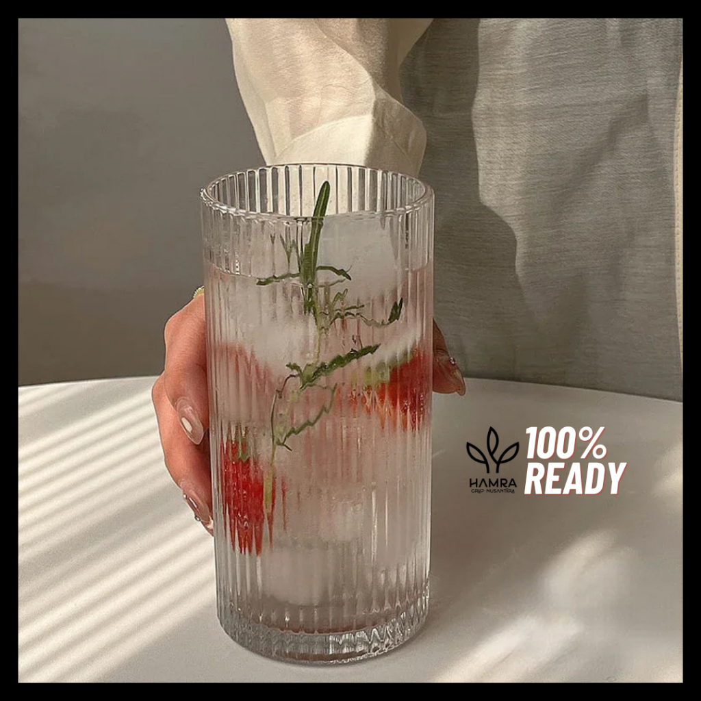 Gelas Kaca Aesthetic Ala Korea 360ml / Gelas Aesthetic / Gelas Minum Kaca / Gelas Minum 360ml