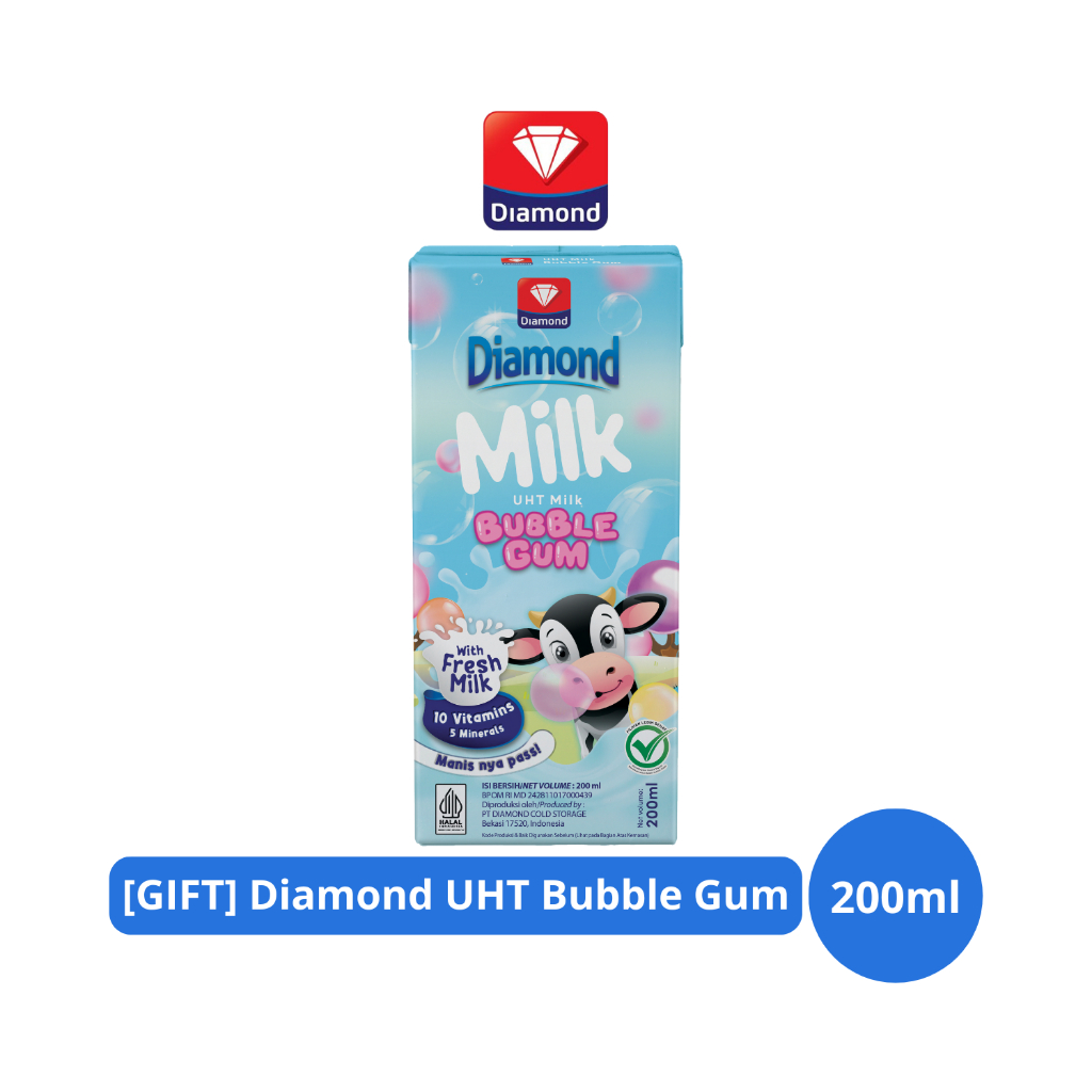 

[GIFT] Diamond Milk Susu UHT Bubble Gum 200ml