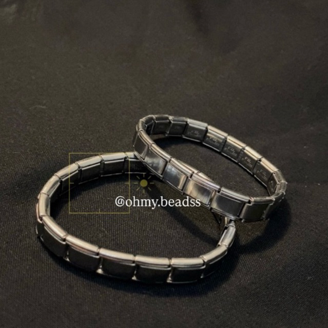 italian bracelet gelang besi karet pria wanita