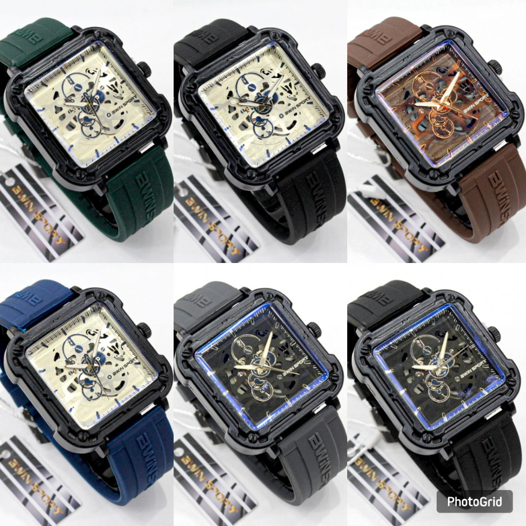 Jam Tangan Pria Casual BWIN SPORT B 1268 rubber original