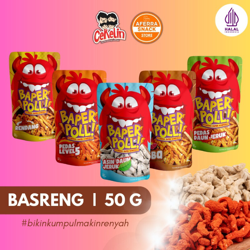 

BASRENG BAPER POLL | Cemilan kekinian isi 50g dengan 5 varian