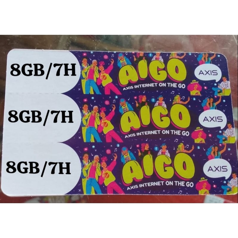 Voucher Axis 8GB / 7Hari ( isi 5 Pcs )