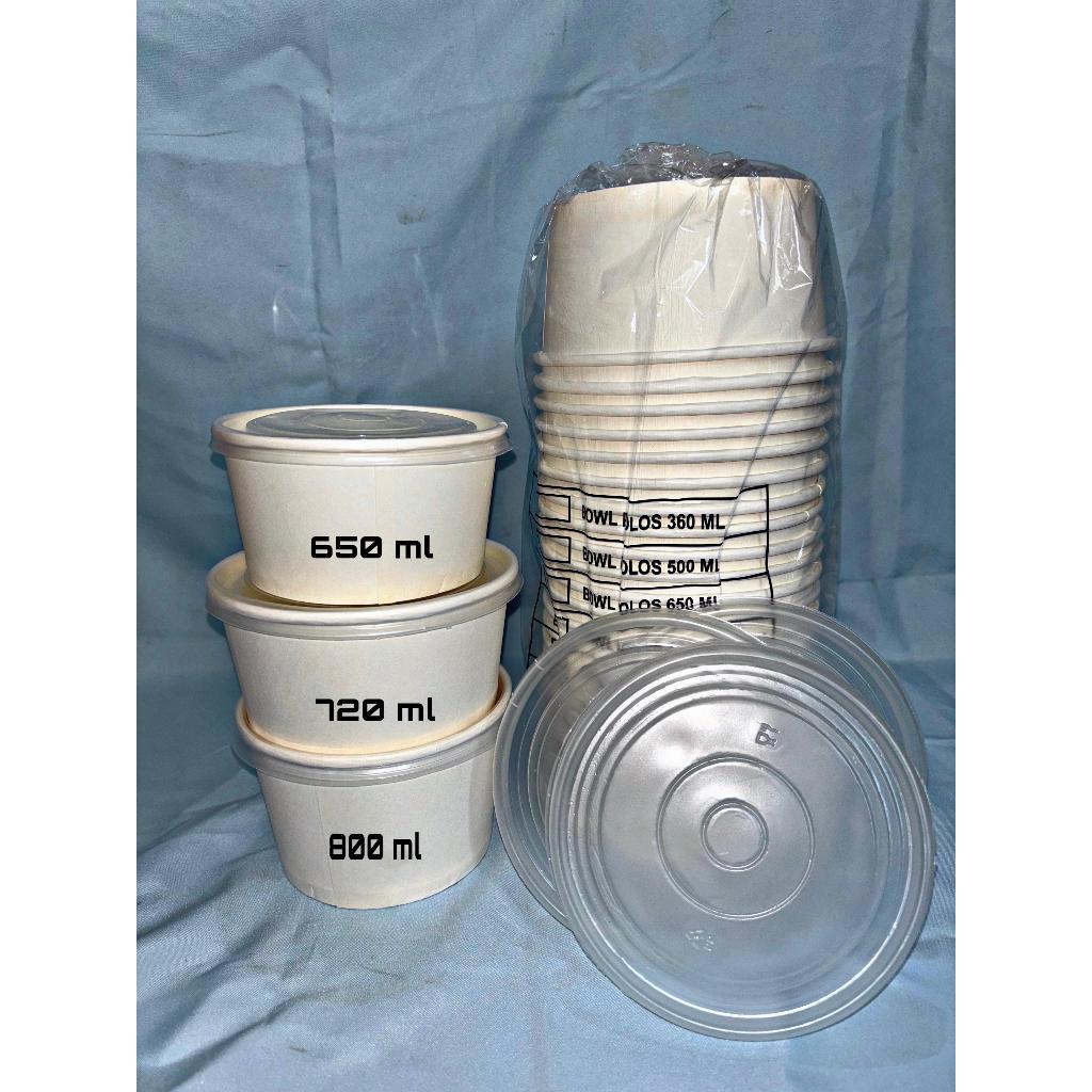 PAPERBOWL/MANGKOK KERTAS/BOX NASI KERTAS/BOWL KERTAS KOKOH TEBAL ISI 50 PCS TIDAK TERMASUK TUTUP