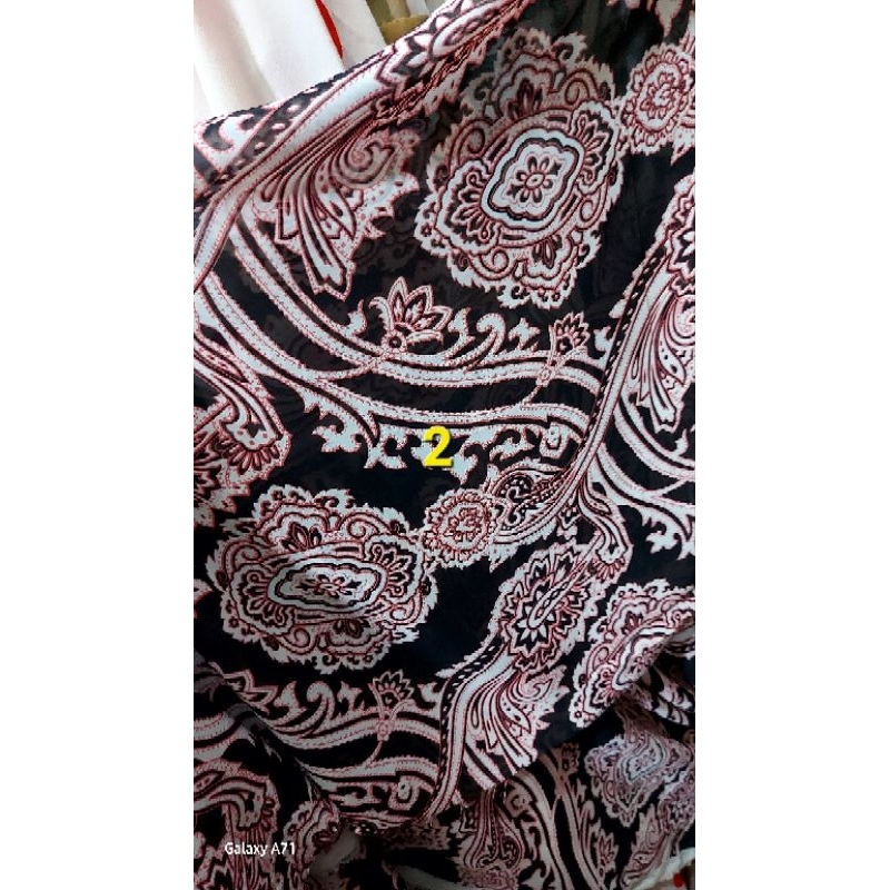 Kain bahan sifon ikonic motif /kain sifon pronting murah meriah harga 0.5 meter