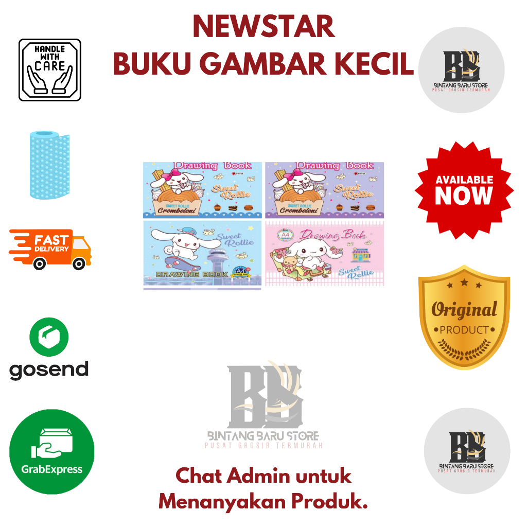 

NEWSTAR - DRAWING BOOK B5 UKURAN KECIL - GAMBAR RANDOM - 8 LEMBAR