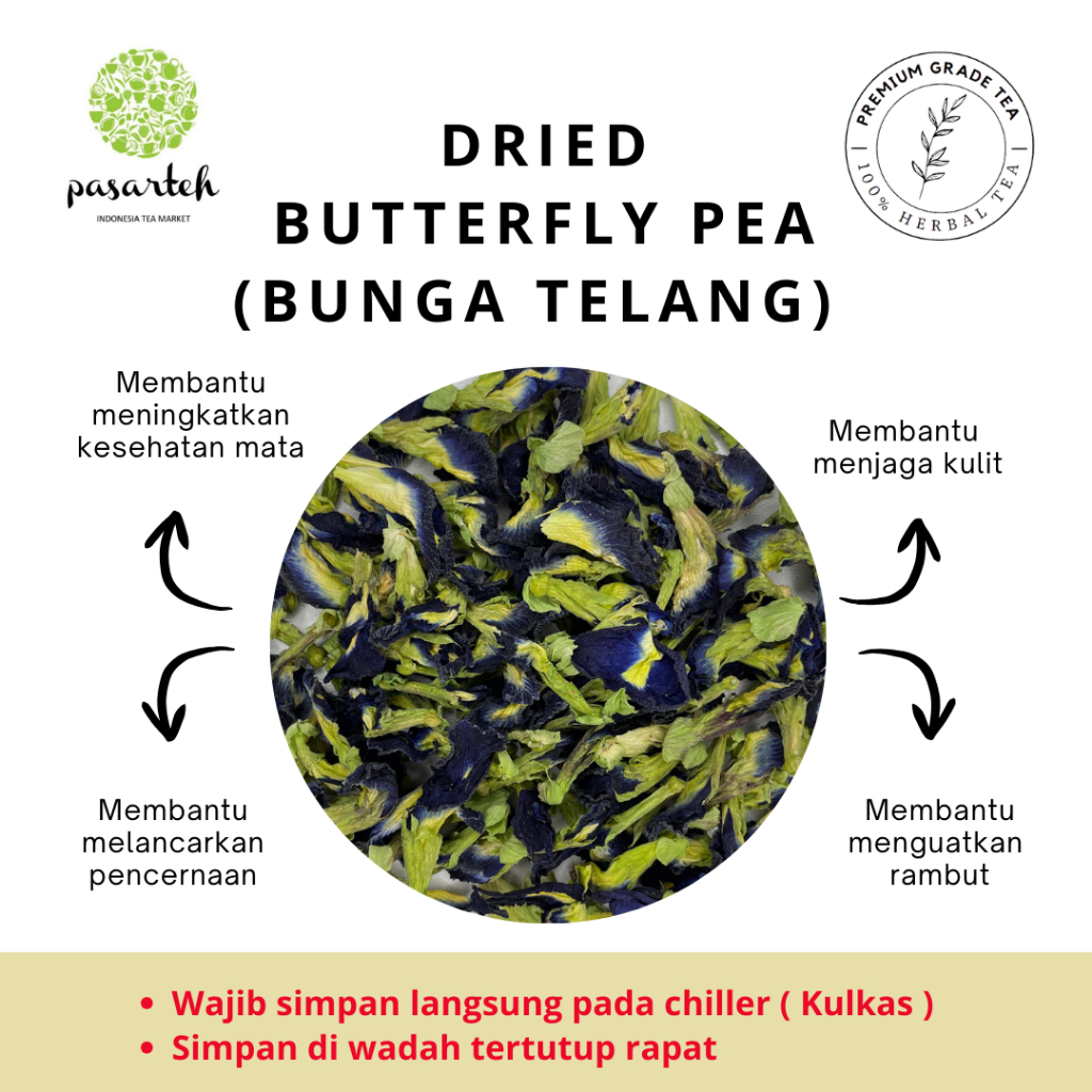 

[ pasarteh ] Butterfly Pea Flower (Bunga Telang) | Dried Butterfly Pea | Tisane | Teh Bunga Telang