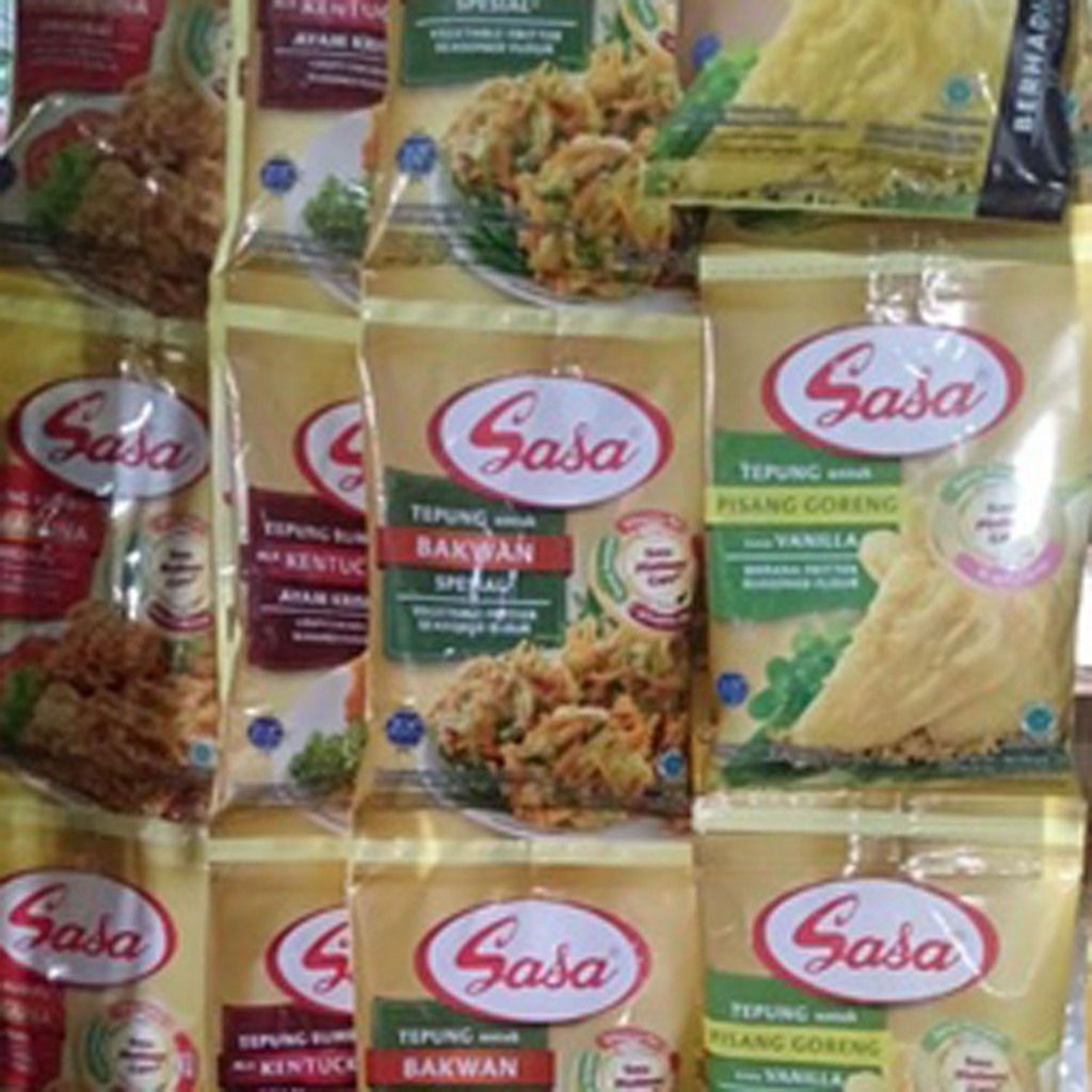 

Sasa Tepung sachet 75 gr, Varian Pisang goreng, Bakwan, Kentucky, Serbaguna 75gr