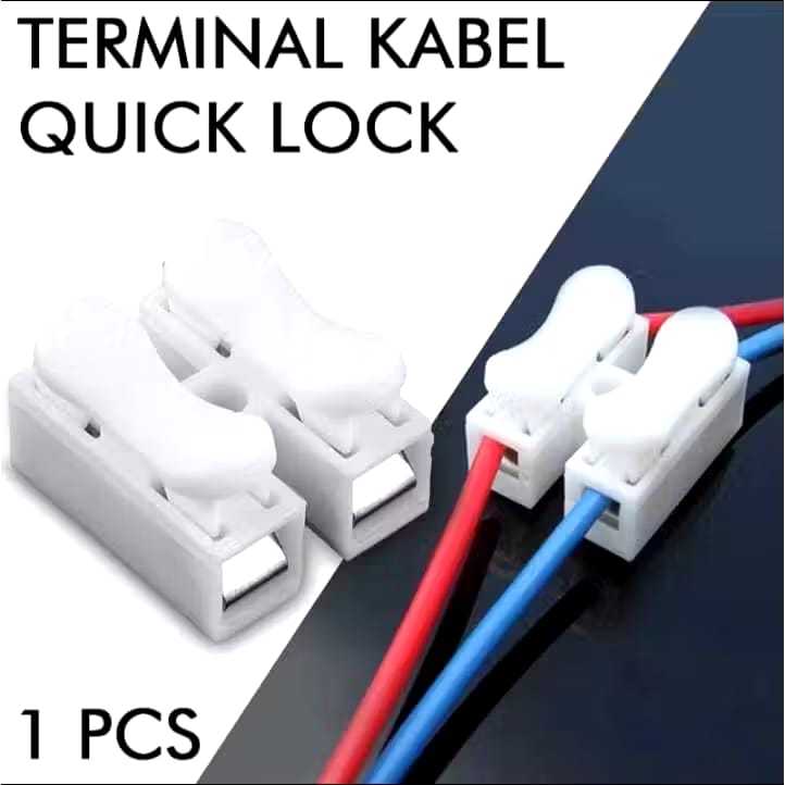 (T) Terminal Kabel Kunci Sambungan Cepat CH2 Pengunci Otomatis 2 Pin Konektor Kabel Listrik