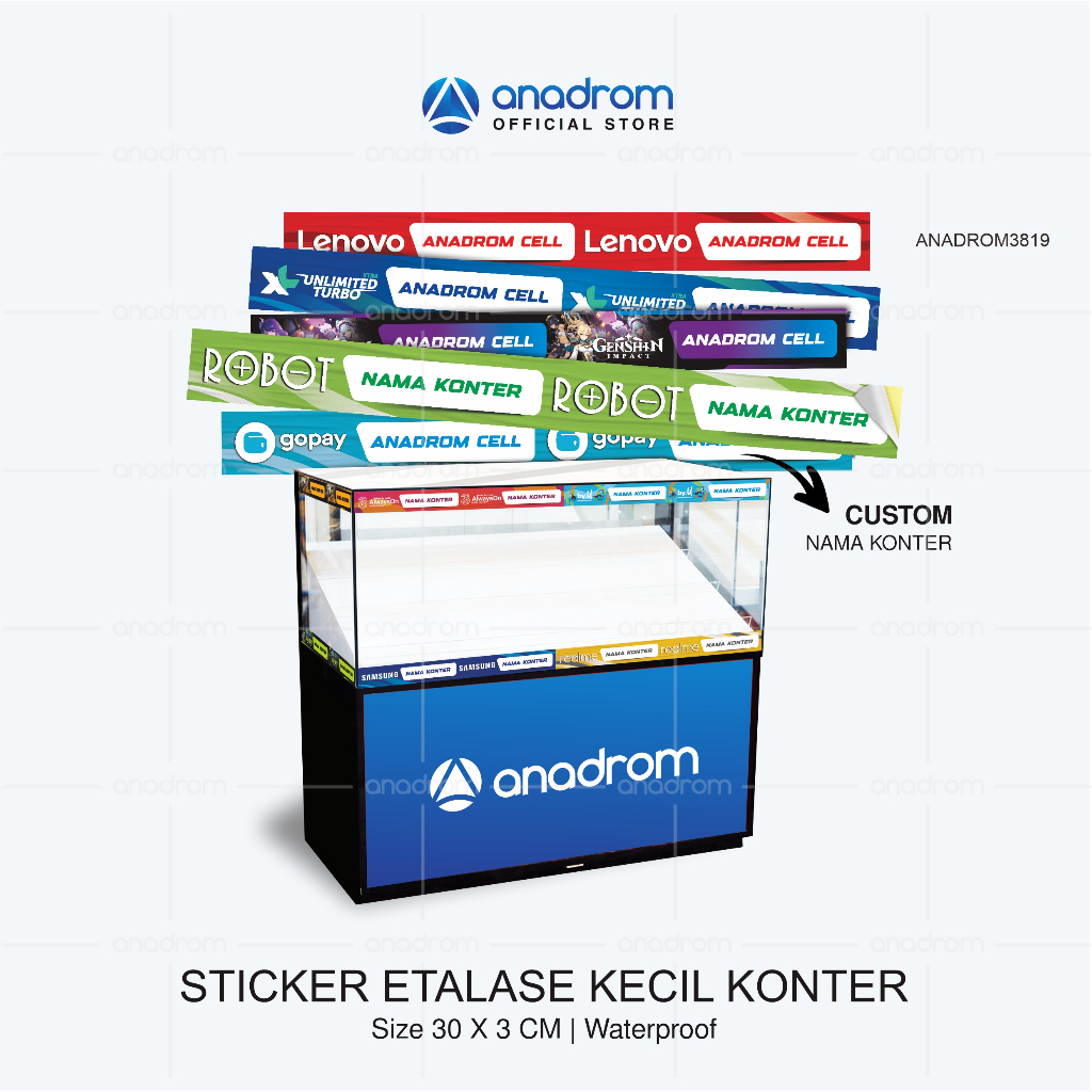 

Stiker Etalase Kecil Konter | Stiker Kaca Etalase Atribut Konter Ponsel | Stiker Kaca Etalase | Stiker Etalase Kecil Shape Versi 3 | Anadrom 3819
