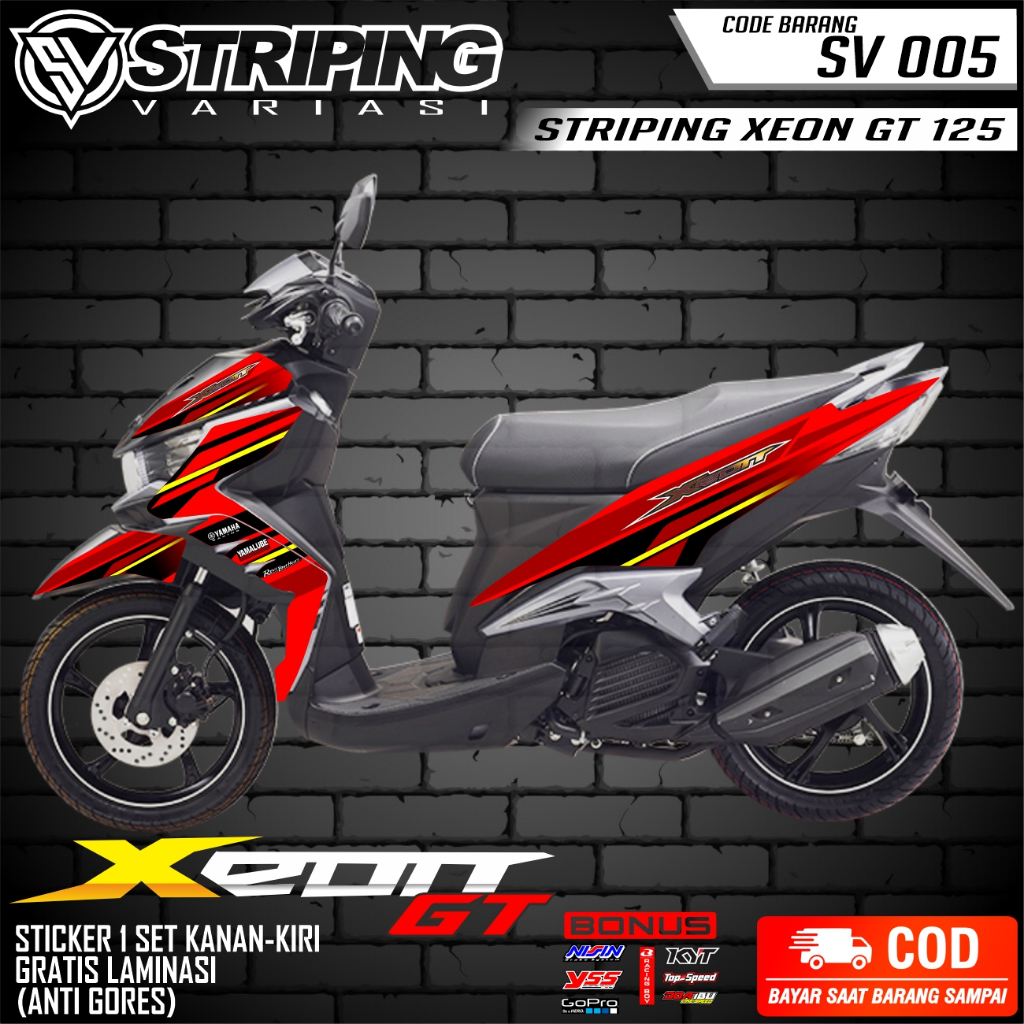 Striping Xeon GT 125 / stiker Xeon GT 125 / Variasi Sticker Xeon GT 125 berkualitas | SV 005