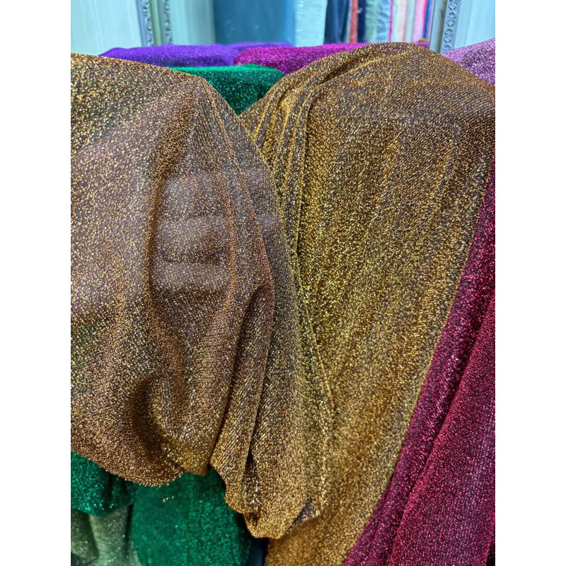Bahan kain spandek gliter /spandek gliter/kebaya wanita