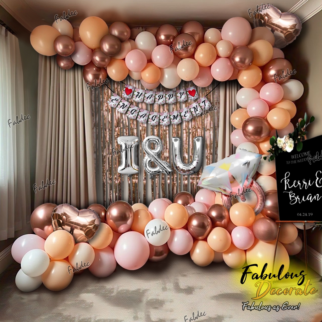 Fabulous Decorate Set dekorasi balon Tema  Engagement / Dekorasi Balon Tunangan / Romantic Engagemen
