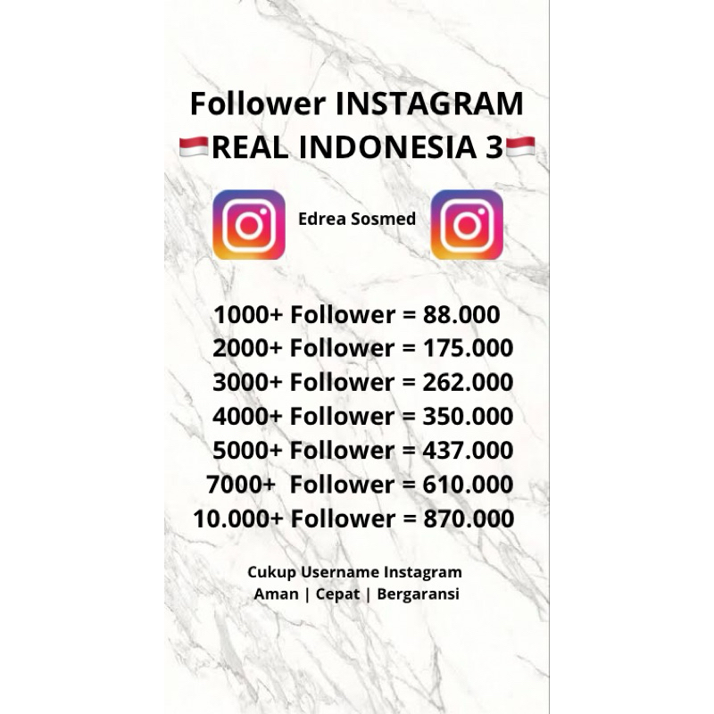 FOLLOWERS INSTAGRAM 100% REAL INDONESIA “Premium”