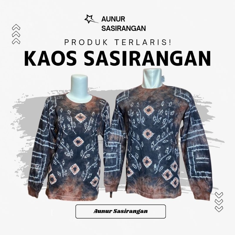 KAOS SASIRANGAN Lengan Panjang Bahan COTTON COMBED Pria & Wanita