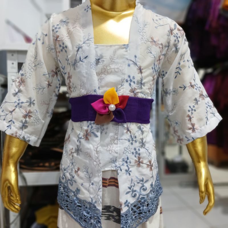 Kebaya Jadi Anak Bahan Katun Bordir Tangan Lonceng/Kebaya Anak