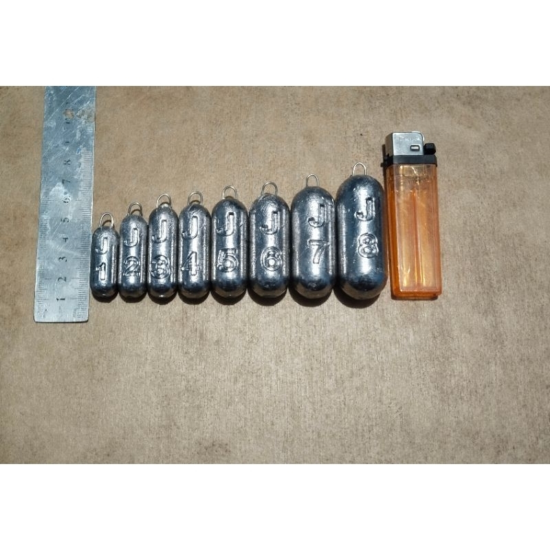 Timah Jantung, Timah pancing harga per pcs J1-J8 # pemberat pancing # bandul # timbel