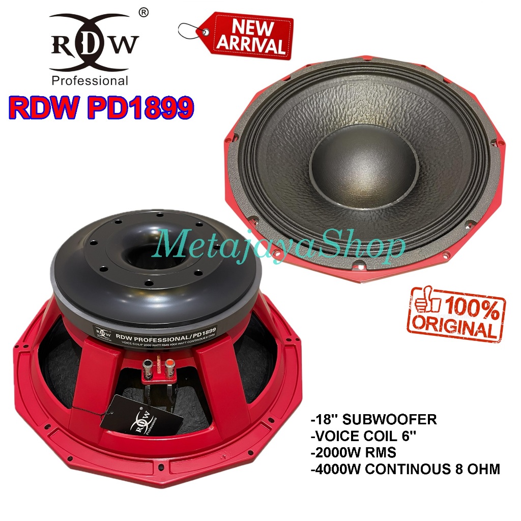 Component Speaker RDW PD1899 Speaker Komponen  rdw pd1899 18" Voice Coil 6 Inch