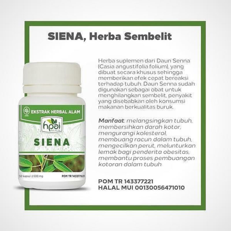 

SIENA JATI CINA - (Membantu melancarkan buang air besar)