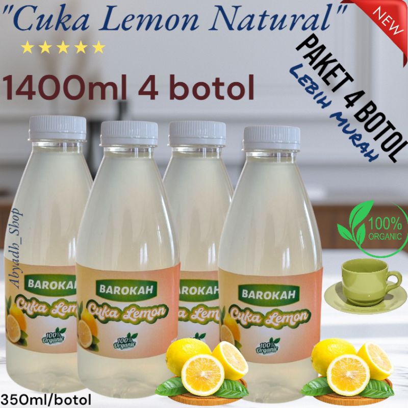

Cuka Lemon Asli Segar Berkualitas Tinggi 100% Original Premium Paket 4 Botol Isi @ 350ml Per Kemasan