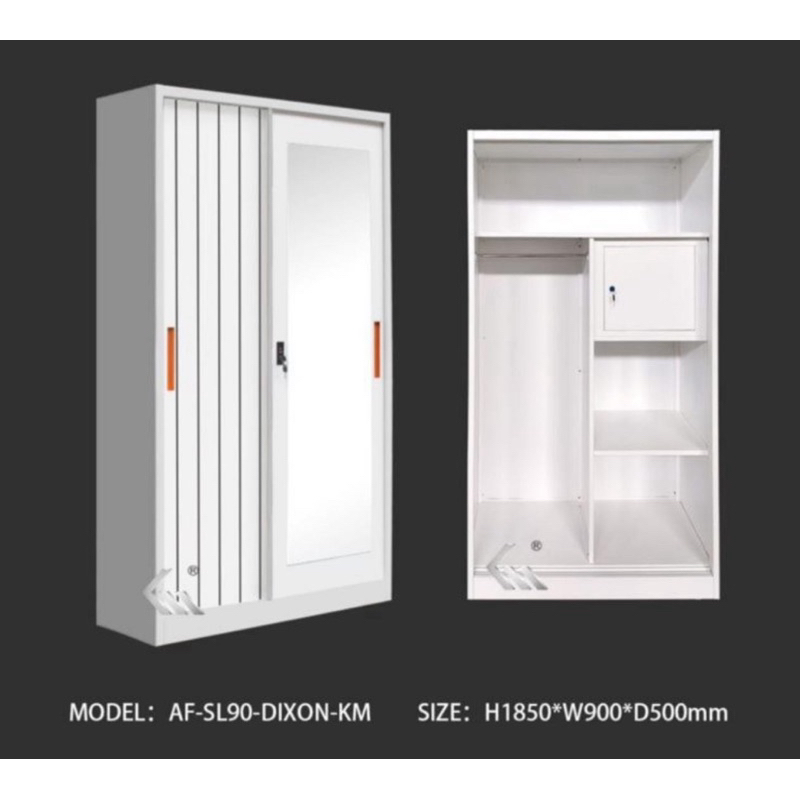 lemari baju sliding besi 90 cm