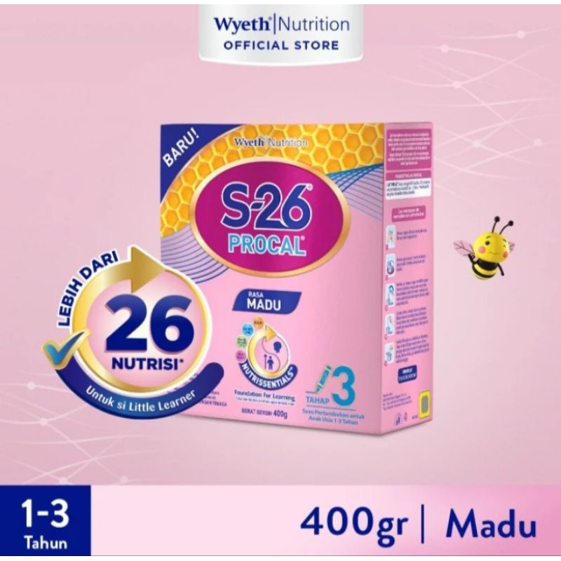 S26 PROCAL Nutrissentials Tahap 3 400g _ S-26 PROCAL (1- 3 tahun ) Tahap 3 Madu 400g