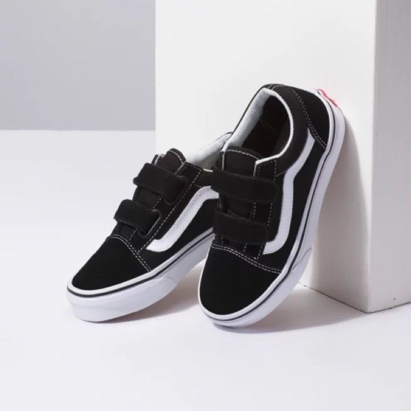 SEPATU VANS1 ANAK LAKI LAKI PEREMPUAN HITAM PUTIH PEREKAT TALI SEPATU SEKOLAH SD LAKI LAKI PEREMPUAN