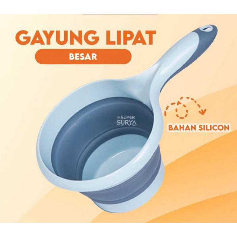 Gayung Lipat Portable Bahan Silicone Gayung Lipat Silikon