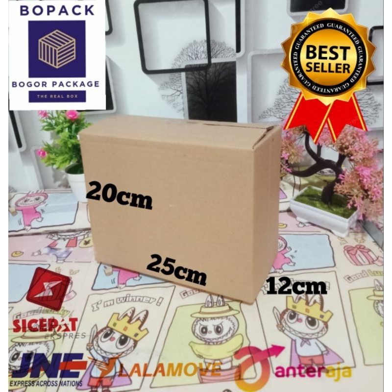 

Kardus Box Karton Kotak Dus Packing Polos UK. 25×12×20 Bflute Tebal 3 mm