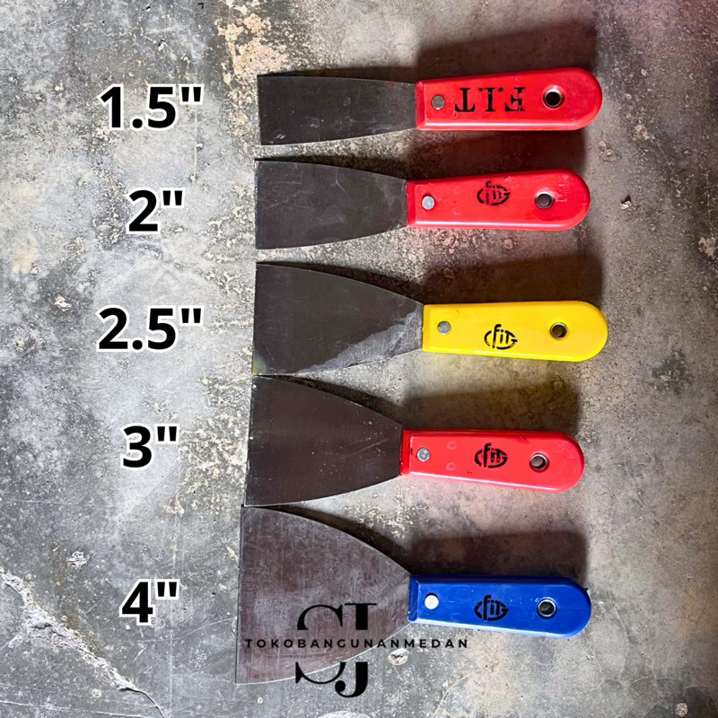 Skrap dempul besi GAGANG PVC PLASTIK 1.5 sd 4 inch / Sekrap kape FIT