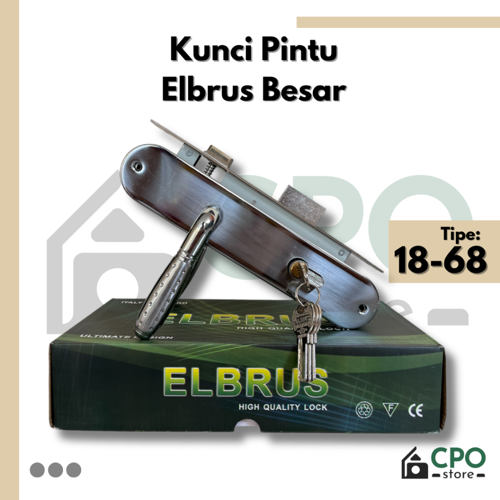 Kunci Pintu / Handle Pintu Elbrus Besar 18-68 Gagang Bulat
