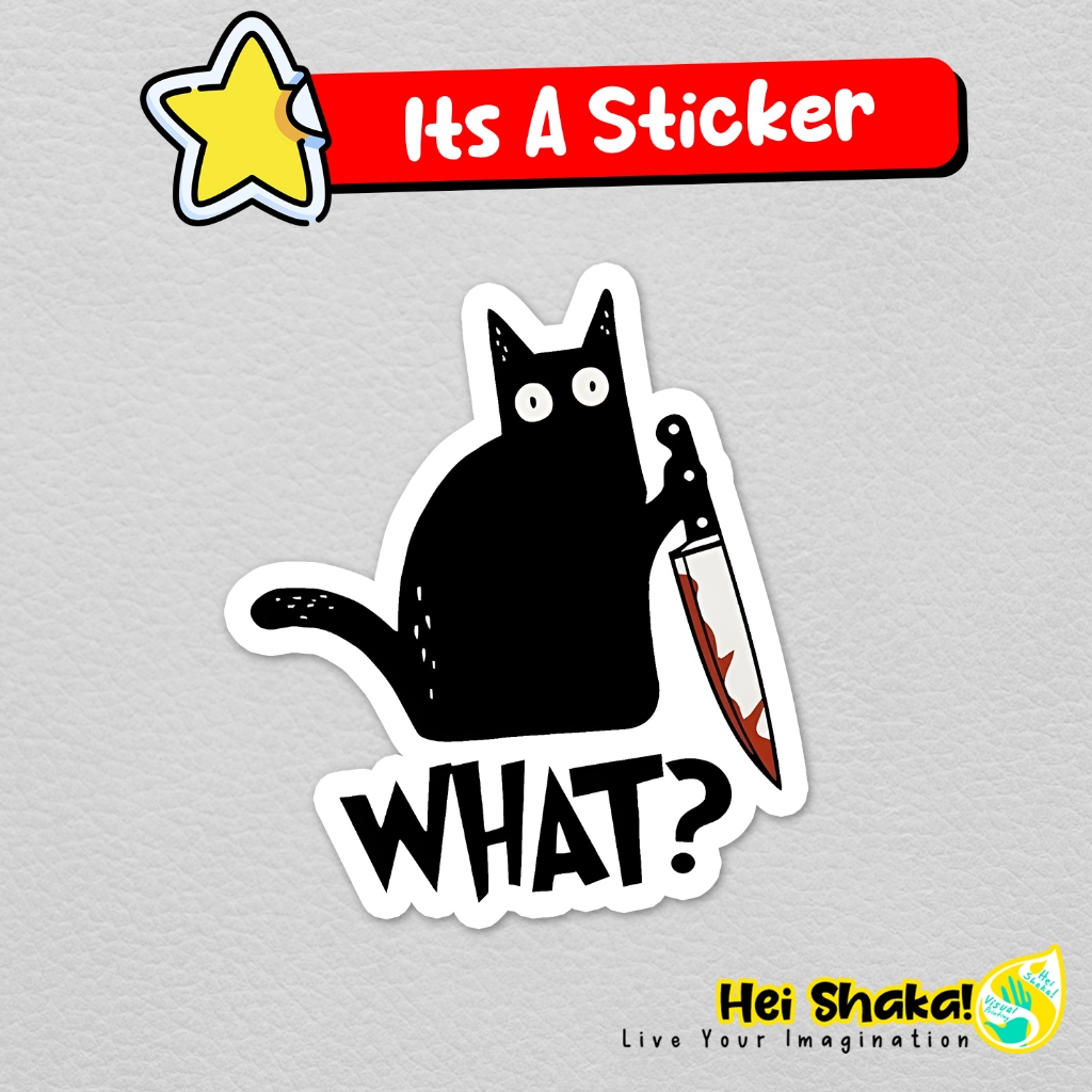 

Stiker What A Thriller Black Cat Sticker Kucing Lucu Vinyl Anti Air