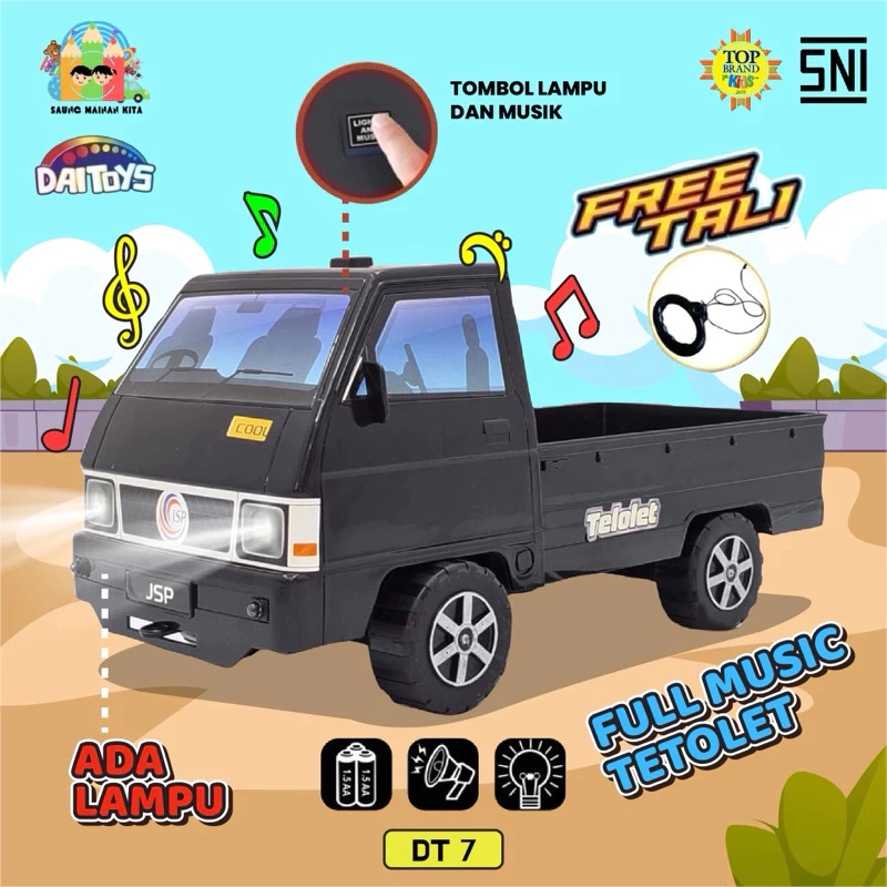Mainan Anak Mobil Pick Up L300 Telolet Basuri Mainan Mobil Pick Up L300 Musik Dan Lampu