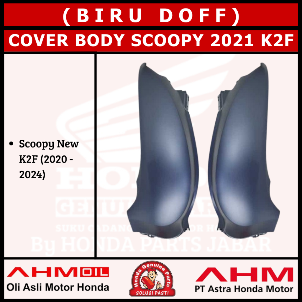 Cover Body Kanan/Kiri Scoopy New 2021 K2F (Biru Doff) 83500K2FN00MIB 83600K2FN00MIB
