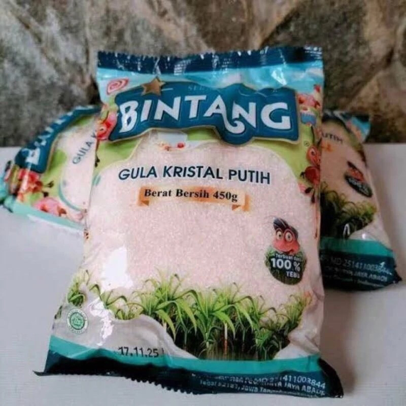 

BINTANG GULA PASIR KEMASAN BINTANG 450 G GULA PASIR KRISTAL PARCEL