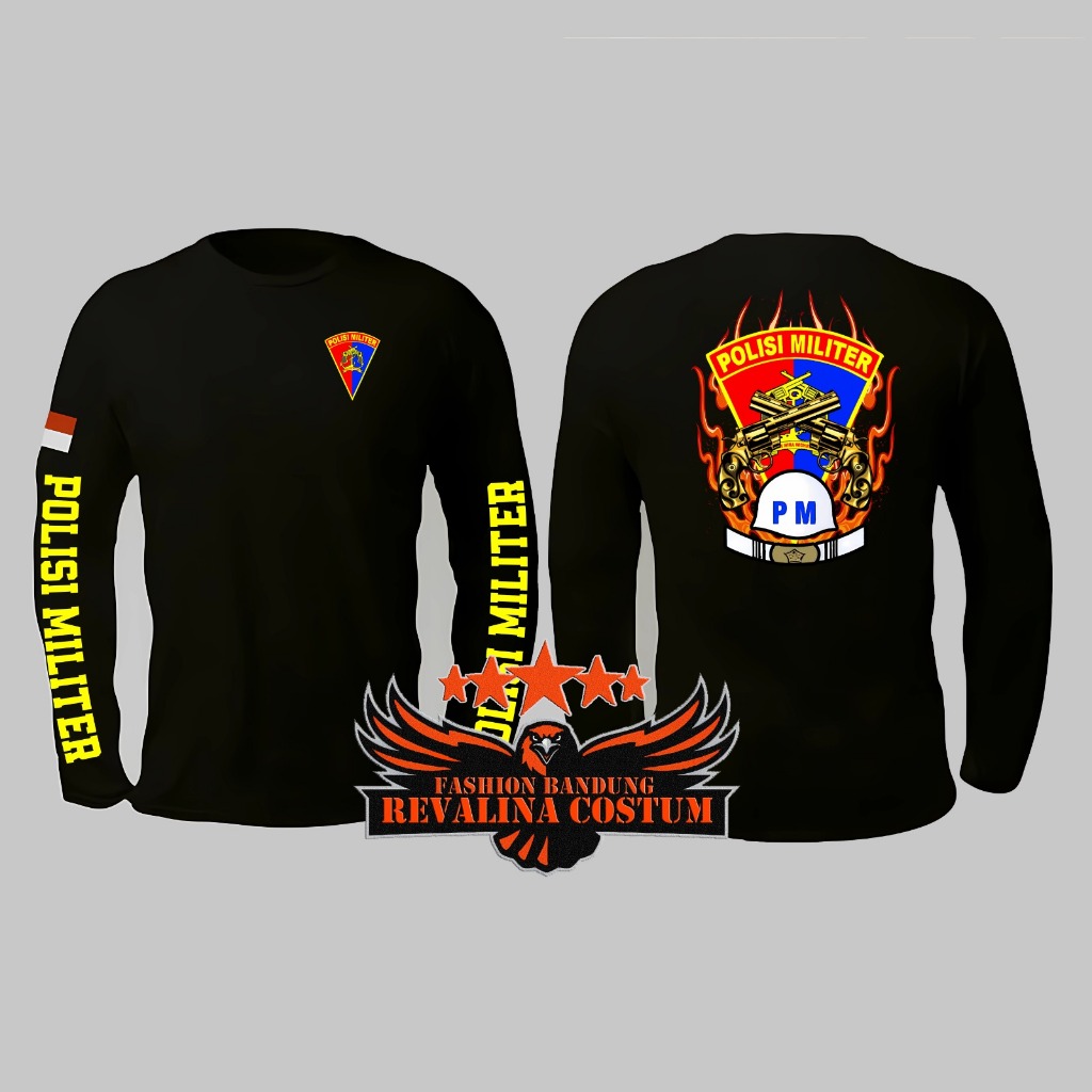 KAOS ATASAN POLISI MILITER / T-SHIRT PM AL / ANGKATAN LAUT / TACTICAL / LENGAN PANJANG / LENGAN PEND