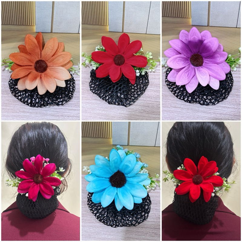 Jepit bunga harnet/kep bunga harnet/Hiasan sanggul/jepit otomatis pakai harnet