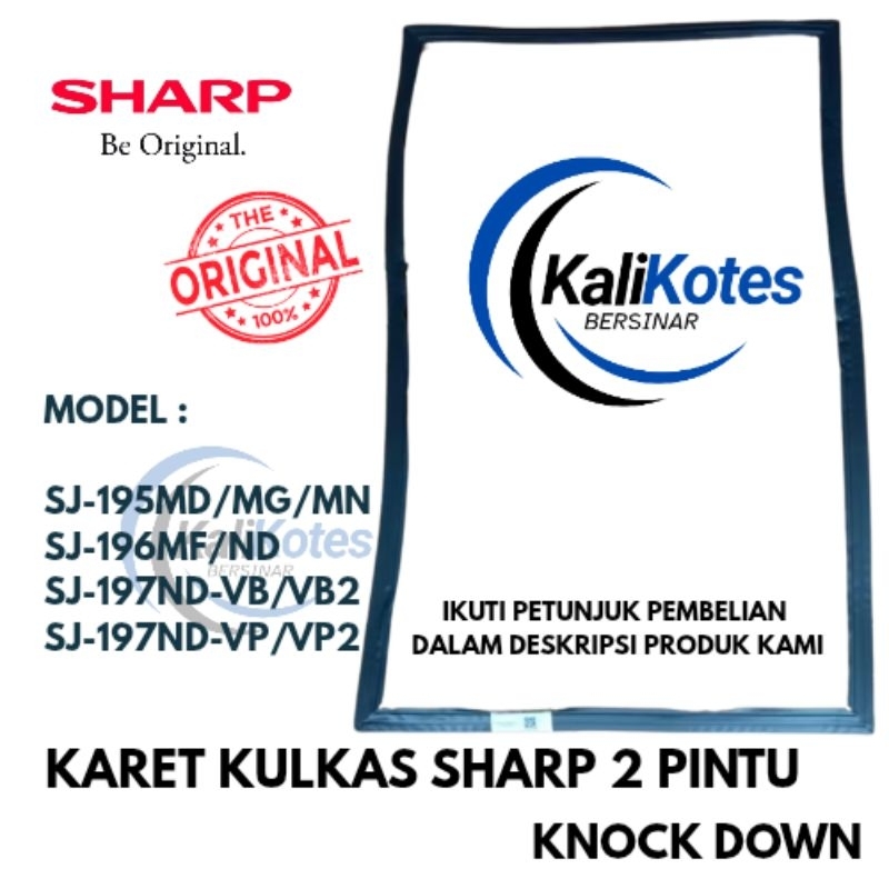 karet pintu kulkas Sharp 2 pintu sj-195/sj-196/SJ-197 original 100%