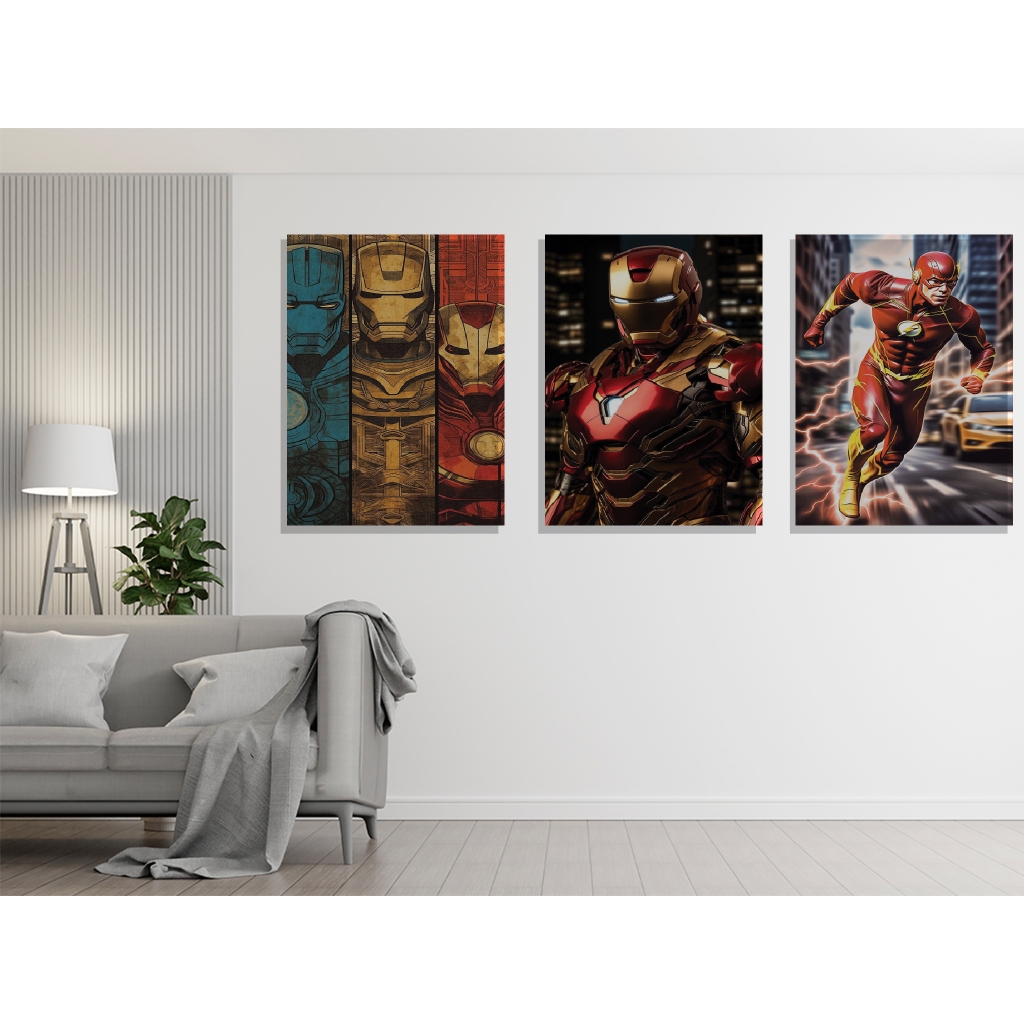 DEKORASI RUMAH HIASAN DINDING IRON MAN WALLDECOR KAMAR IRON MAN POSTER KAYU 20 CM x 30 CM