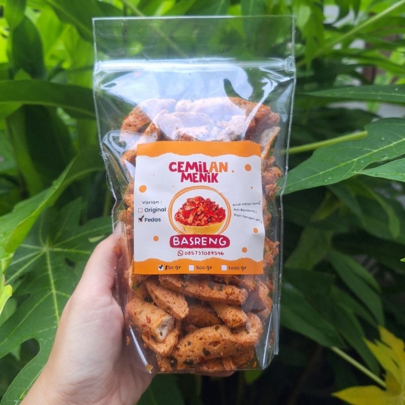 Basreng Asli Bandung Pedas Daun Jeruk Kriuk Tahan Sangat Lama Berat 150 gr