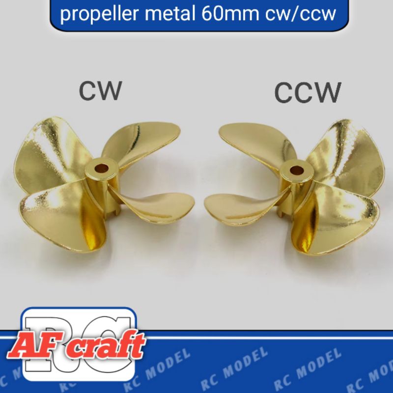 propeller metal RC boat 60mm shaft 4mm CW/CCW
