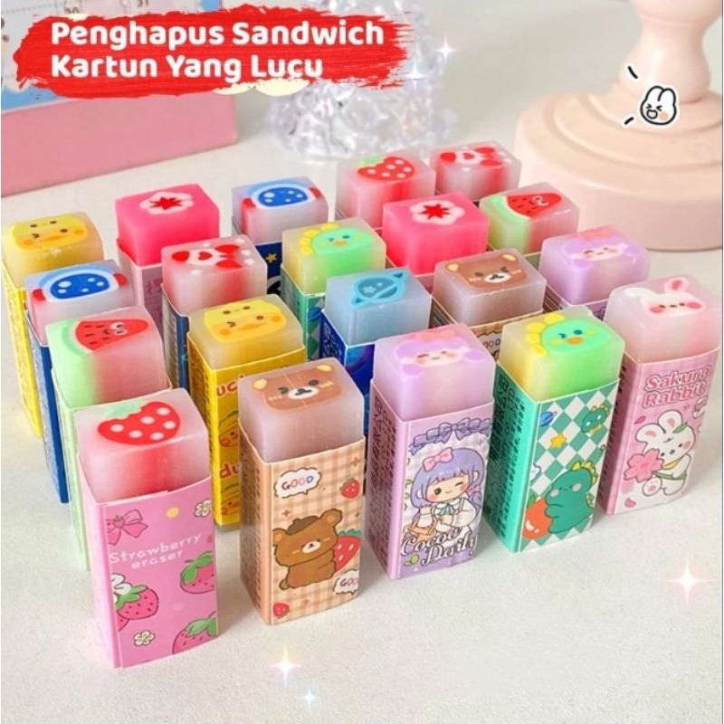 

Penghapus Pensil Karakter Motif Kartun Eraser Pencil Warna Warni Lucu - BOLA, RANDOM