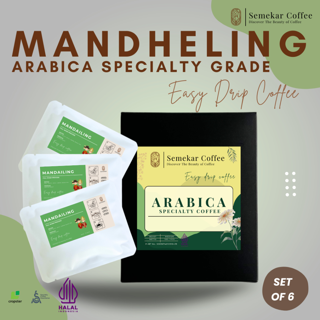 

Semekar Coffee - Kopi Drip Bag Mandheling Arabica Specialty - Box 6pcs