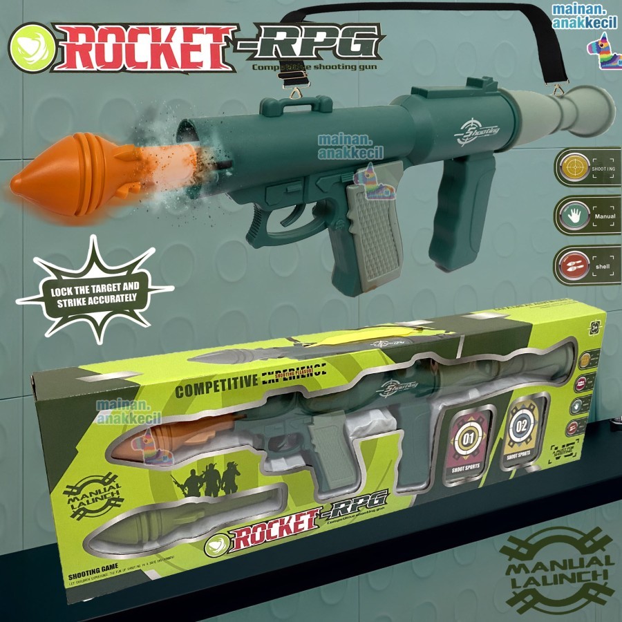 Mainan Anak Tembakan Basoka Rocket Gun Rpg Launcher Shooting Bazokaaa