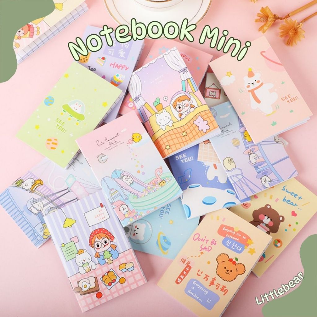 

(RANDOM) Littlebear - Notebook Mini Motif Kartun Notepad Karakter Kecil / Buku Tulis Mini Motif Kartun/ Notebook Mini Cartoon/ Buku Mini