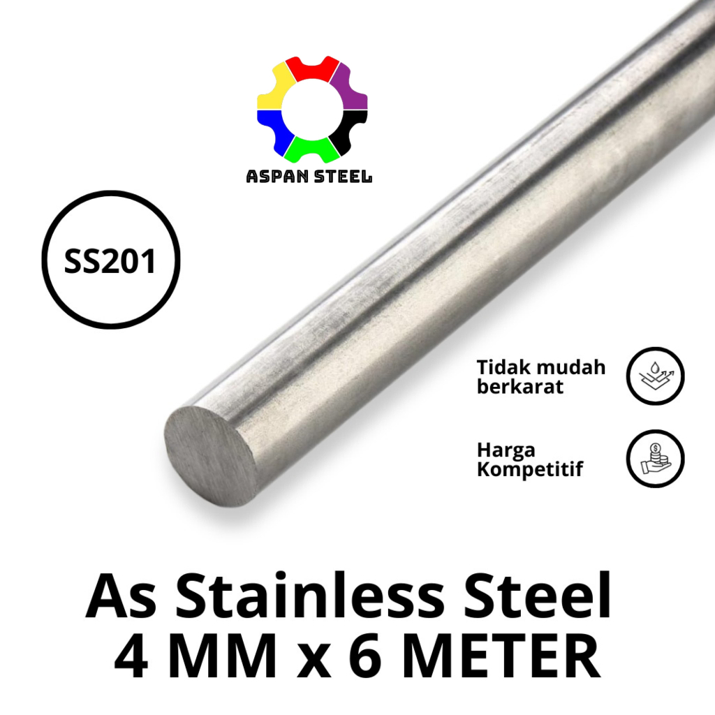 As 4 mm stainless steel 201