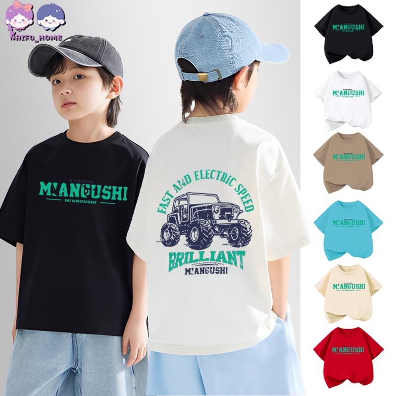 NAIFU COD. RADEYA Import 100% Cotton kaos Anak Laki Laki kaos Mobil jip anak baju mobil anak 2-13Tah
